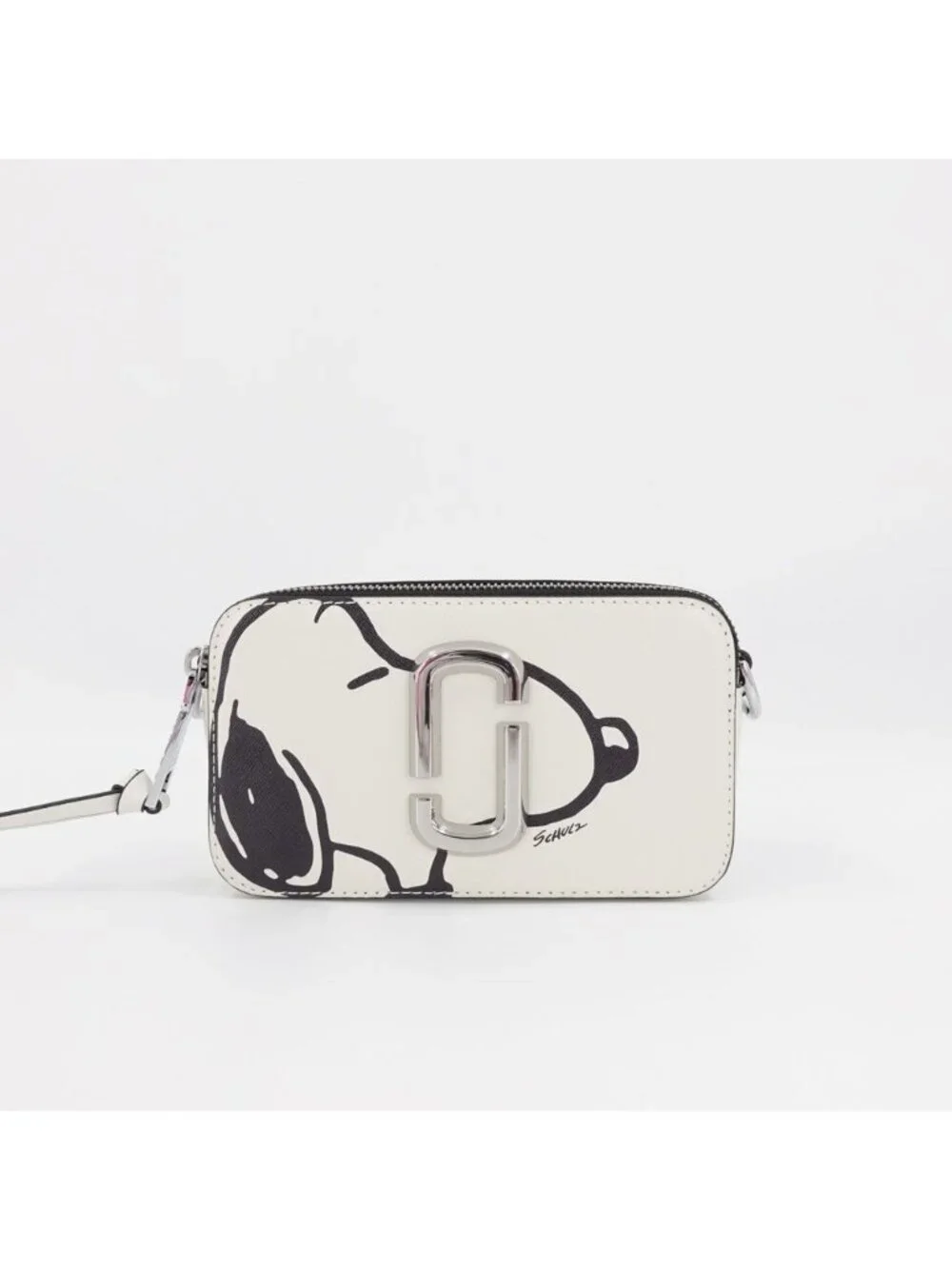 Marc Jacobs x Peanuts Snoopy The Snapshot Logo Plaque Crossbody Bag White OS - Picture 1 of 14